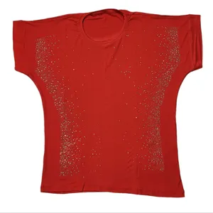 تی شرت آستین کوتاه زنانه مدل نگین دار پراکنده کد RE4454