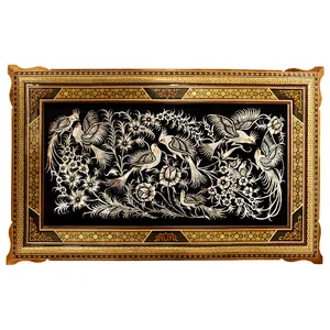 تابلو قلمزنی طرح گل و مرغ کد 10060-7