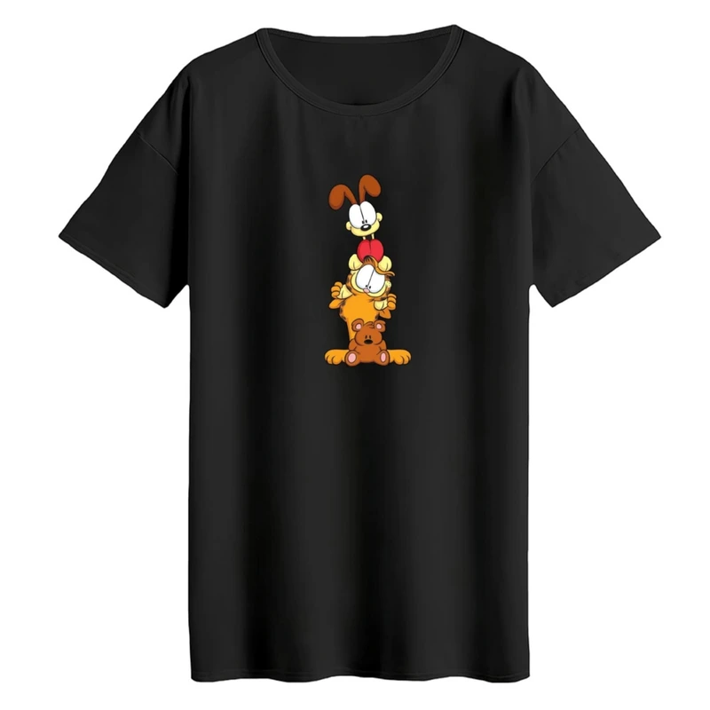 تی‌شرت لانگ آستین کوتاه زنانه مدل گارفیلد کد01