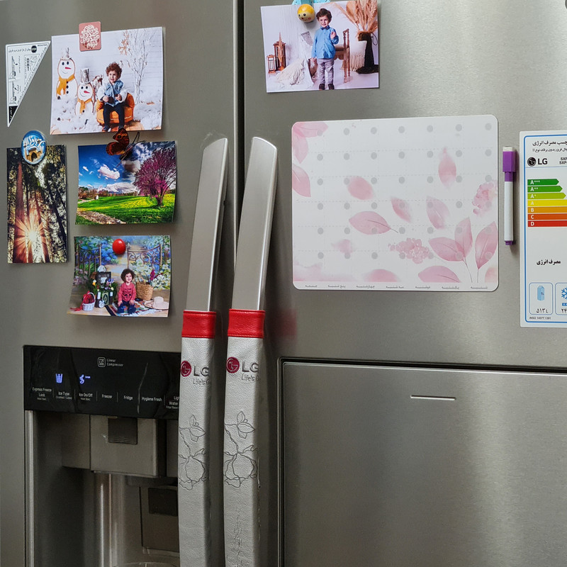 تخته وایت برد سمات مدل پلنر رو یخچالی کد 01 سایز 20x30 سانتی متر به همراه ماژیک