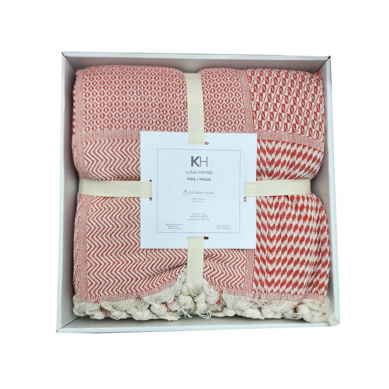 شال مبل کاراجا هوم مدل Luna Pembe Pike C.K دونفره سایز 220*200 سانتی متر