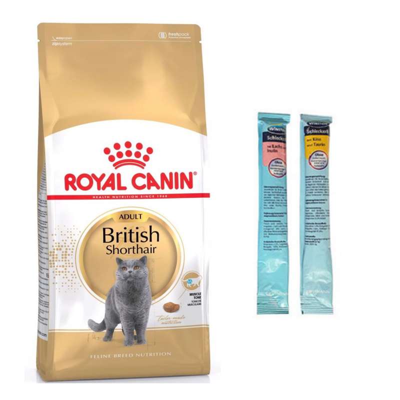 غذای خشک گربه بالغ رویال کنین مدل British shorthair adult وزن 2 کیلوگرم به همراه بستنی