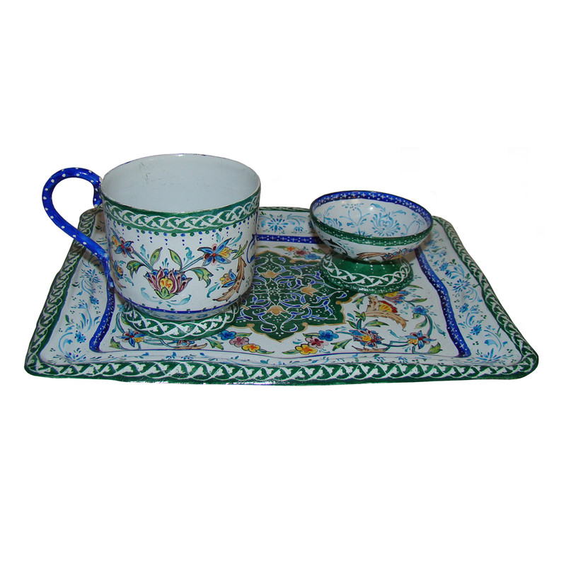 سرویس چای خوری 3 پارچه مینا کاری مدل باغ بهشت