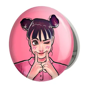 آینه جیبی خندالو طرح دخترانه مدل تاشو کد 25650 