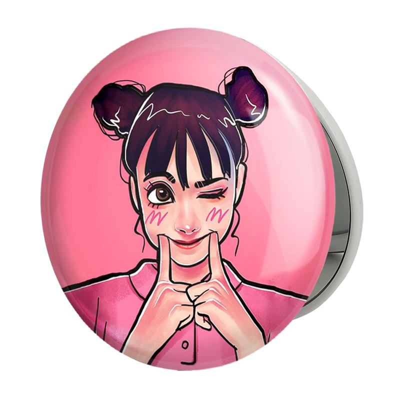 آینه جیبی خندالو طرح دخترانه مدل تاشو کد 25650 