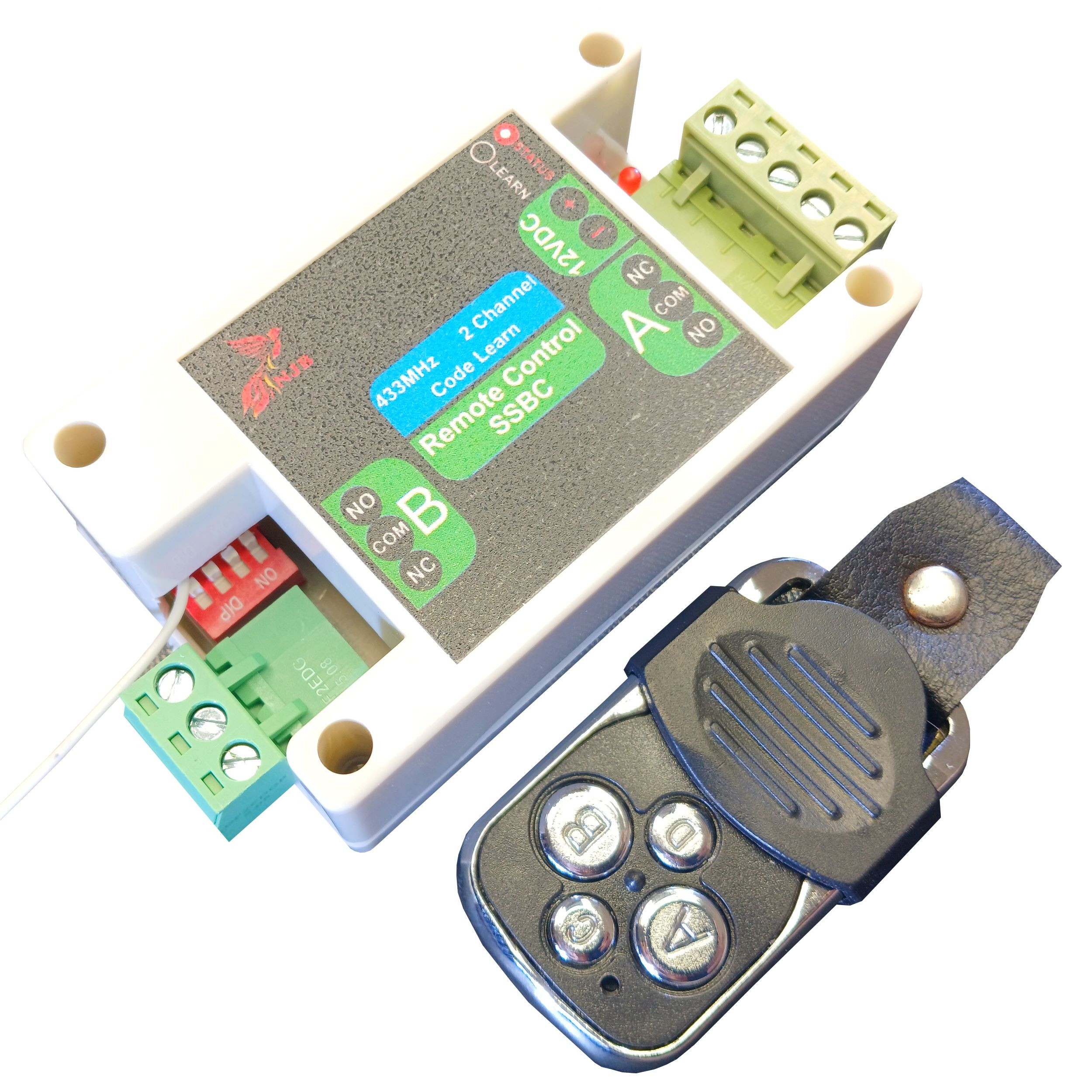 گیرنده و ریموت دربازکن NJB دو کانال 12 ولتی مدل SSBC