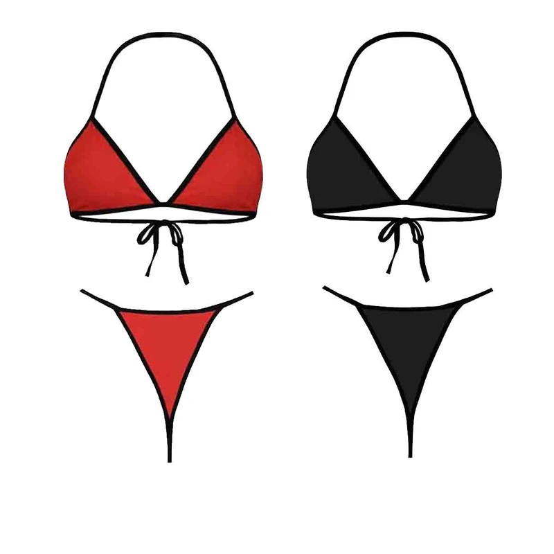 ست شورت و سوتین زنانه مدل سه گوش بسته 2 عددی