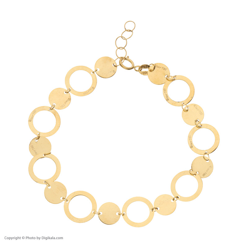 دستبند طلا 18 عیار زنانه زرمان مدل ZMB1443 طرح پولکی