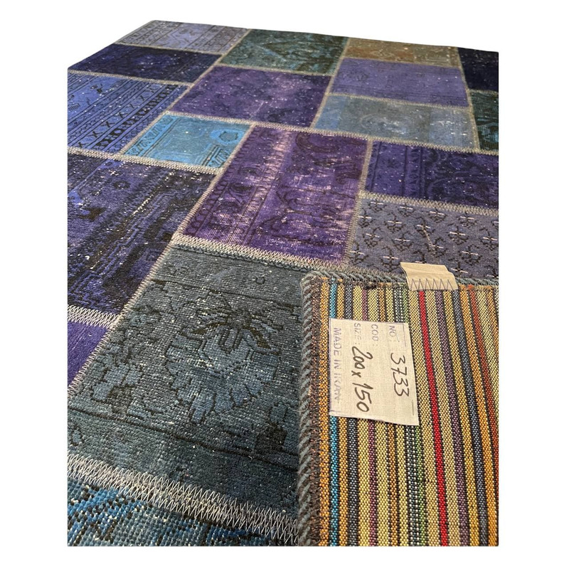 کلاژ فرش دستبافت 3 متری مدل چهل تکه وینتیج کد3733