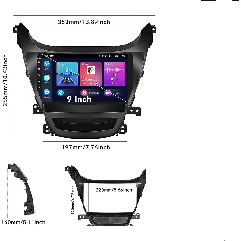 پخش کننده تصویری خودرو مدل Burmester مناسب برای هیوندای النترا