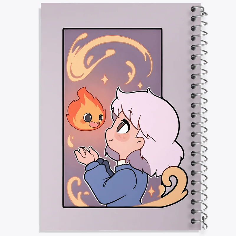 دفتر مشق 100 برگ خندالو طرح انیمه قلعه متحرک هاول کد N5745