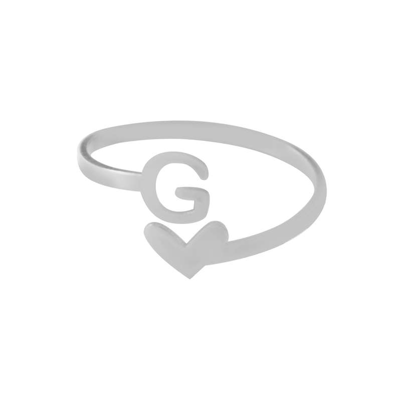 انگشتر نقره زنانه دلی جم طرح  G کد D 517