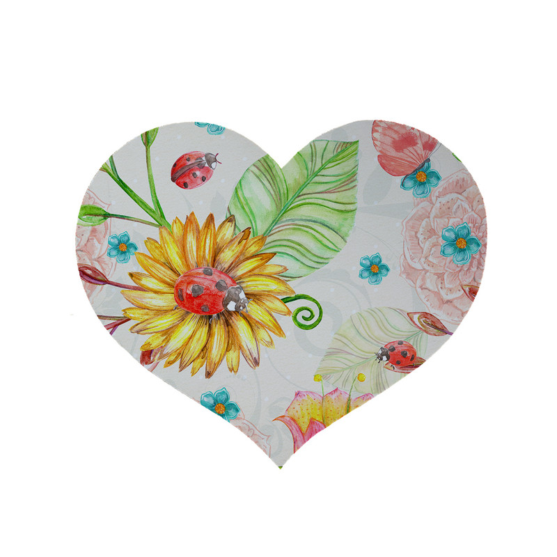 پادری مدل قلب طرح کفشدوزک کد 5890 سایز 90x90 سانتی متر 