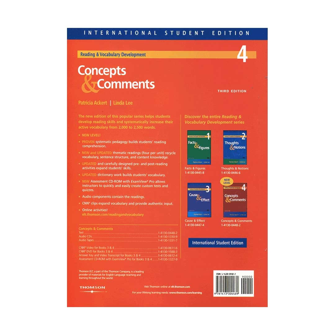 کتاب Concepts And Comments 4 اثر Patricia Ackert And Linda Lee انتشارات اشتیاق نور
