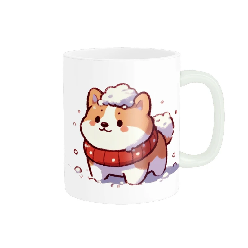 ماگ پاد آفرین مدل سگ برفی کیوت فانتزی پینترستی بامزه کد 696