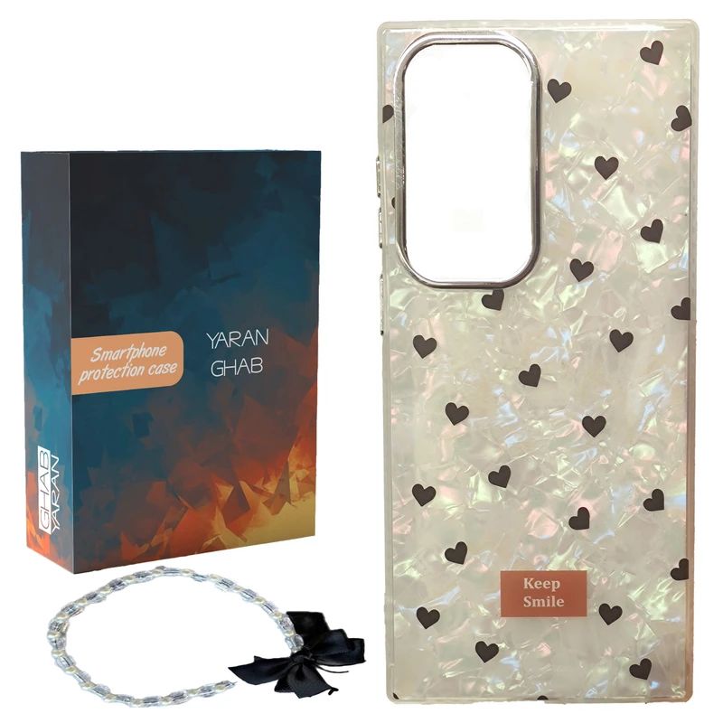 کاور قاب یاران مدل ماربل قلبی مناسب برای گوشی موبایل شیائومی Redmi Note 13 4G به همراه بنداویز