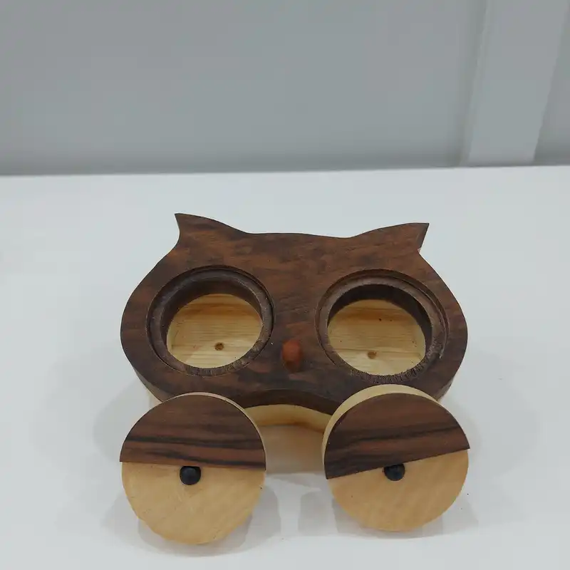 جعبه انگشتر مدل چوبی طرح جغد