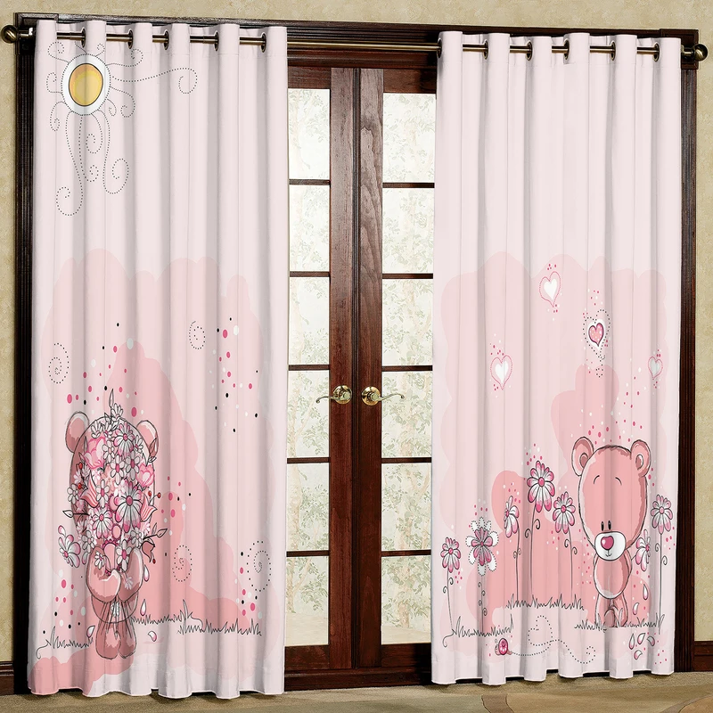 پرده مدل خرس مخمل پانچی کد 984 سایز 140x280 سانتی متر