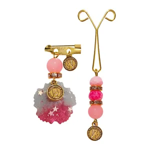 ست سنجاق سینه و گیره روسری طرح سکه کد PM446