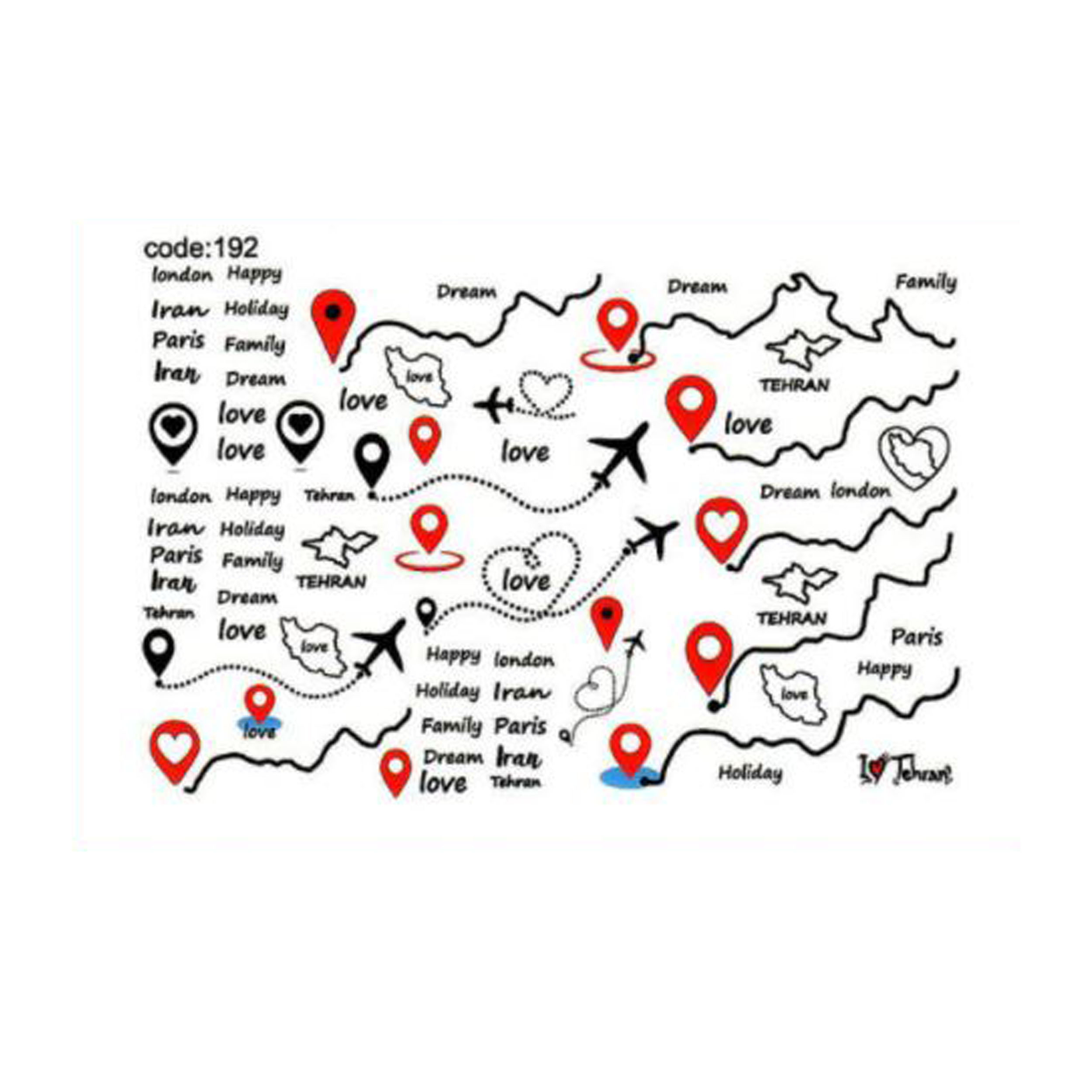 برچسب لنز ناخن کد 192