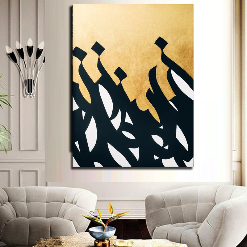 تابلو نقاشی ورق طلا مدل کالیگرافی کد a15