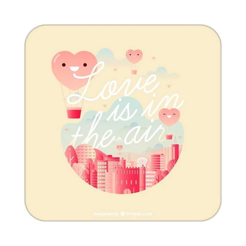 زیر لیوانی کاکتی طرح عاشقانه مدل mp39117