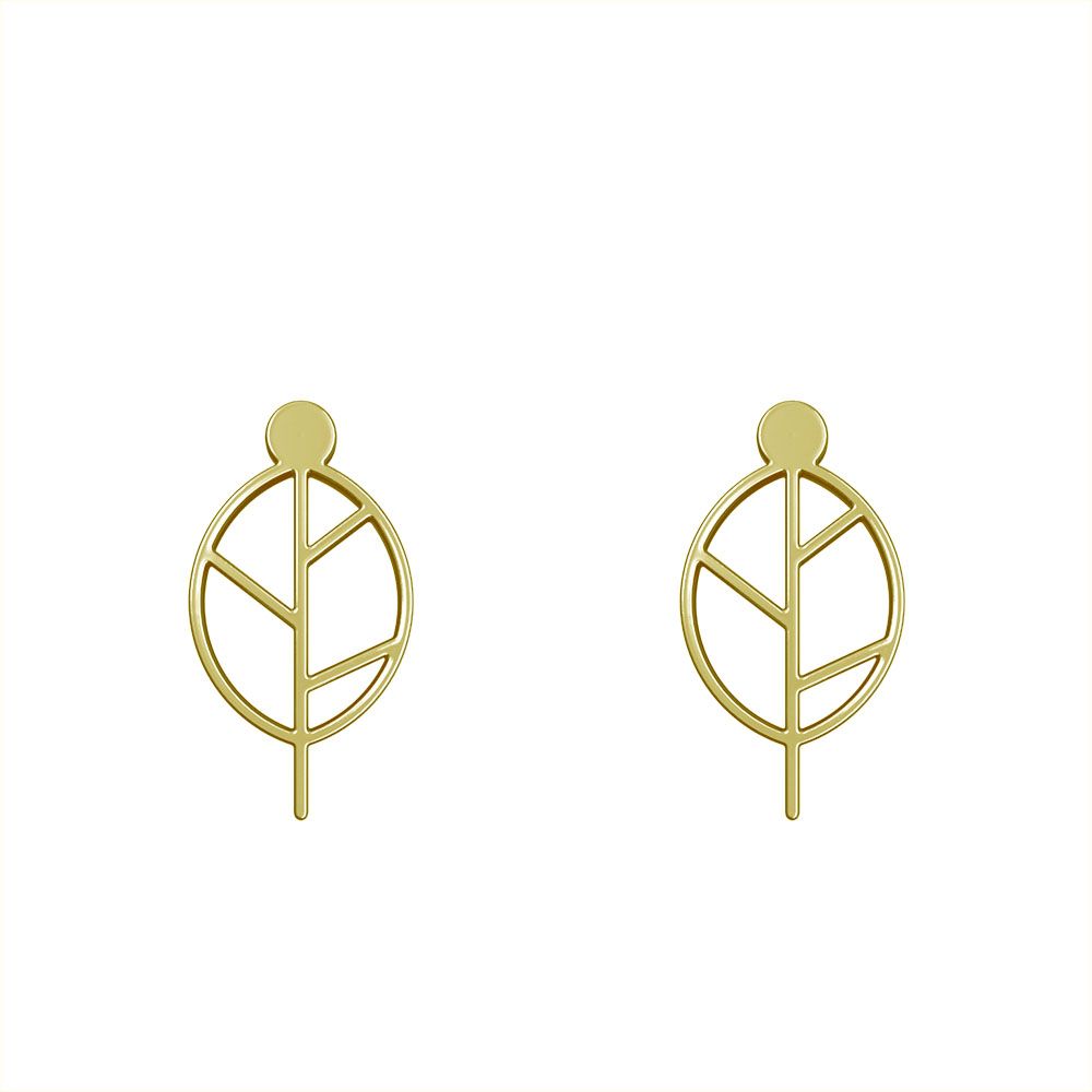 گوشواره طلا 18 عیار زنانه مدوپد مدل برگ کد GA1-15904 - - 2