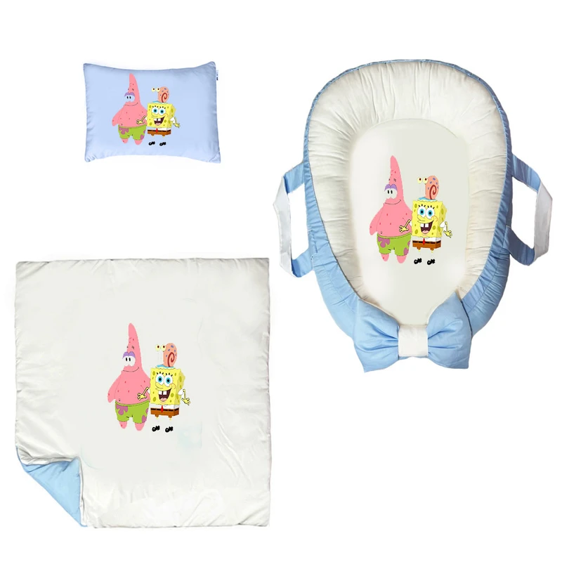 سرویس خواب سه تکه نوزاد ناریکو مدل گارد محافظ دار طرح باب اسفنجی کد 0260