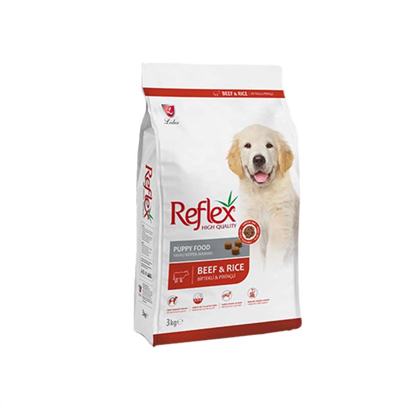 غذای خشک توله سگ رفلکس مدل Puppy Beef and Rice وزن 3 کیلوگرم