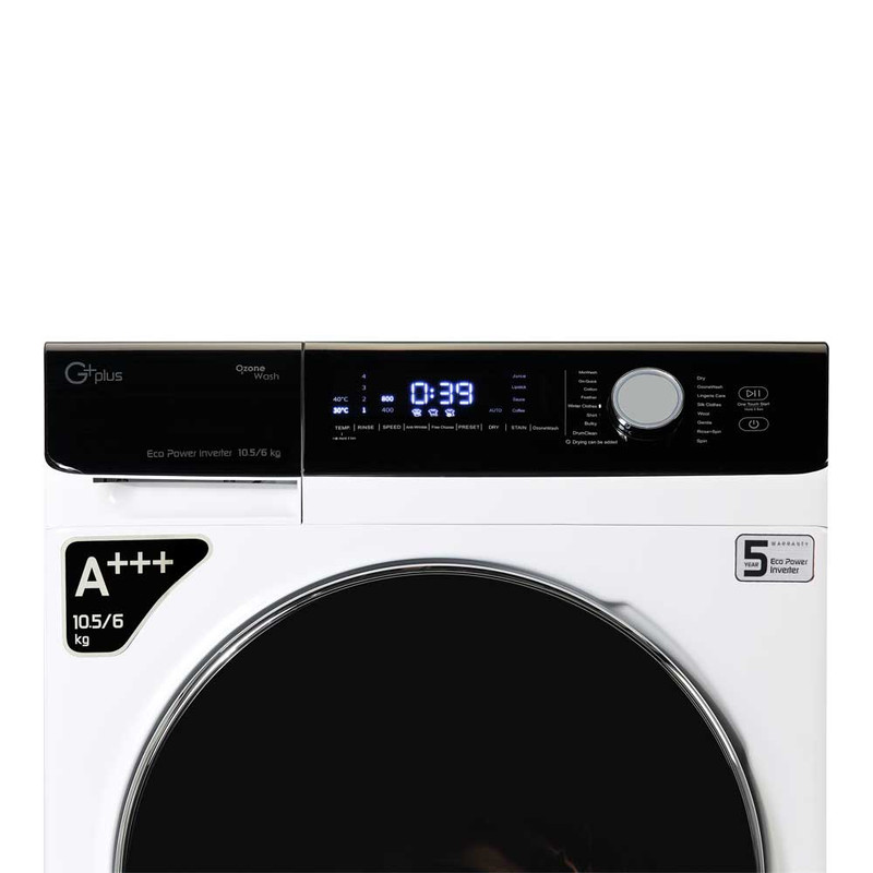 ماشین لباسشویی جی پلاس مدل GWM-M105W ظرفیت 10.5 کیلوگرم