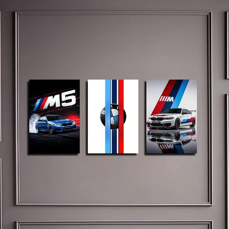 تابلو شاسی بکلیت طرح ماشین BMW M5 مدل SH-5077 مجموعه 3 عددی