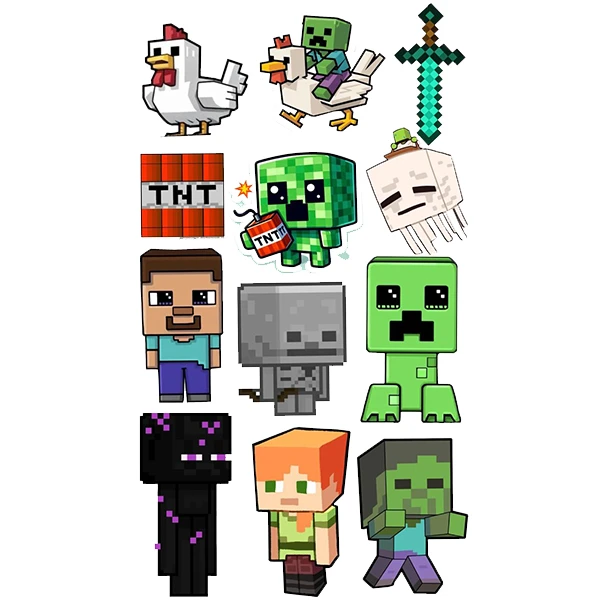  استیکر پارچه و لباس پاد آفرین طرح ماینکرافت کد 488