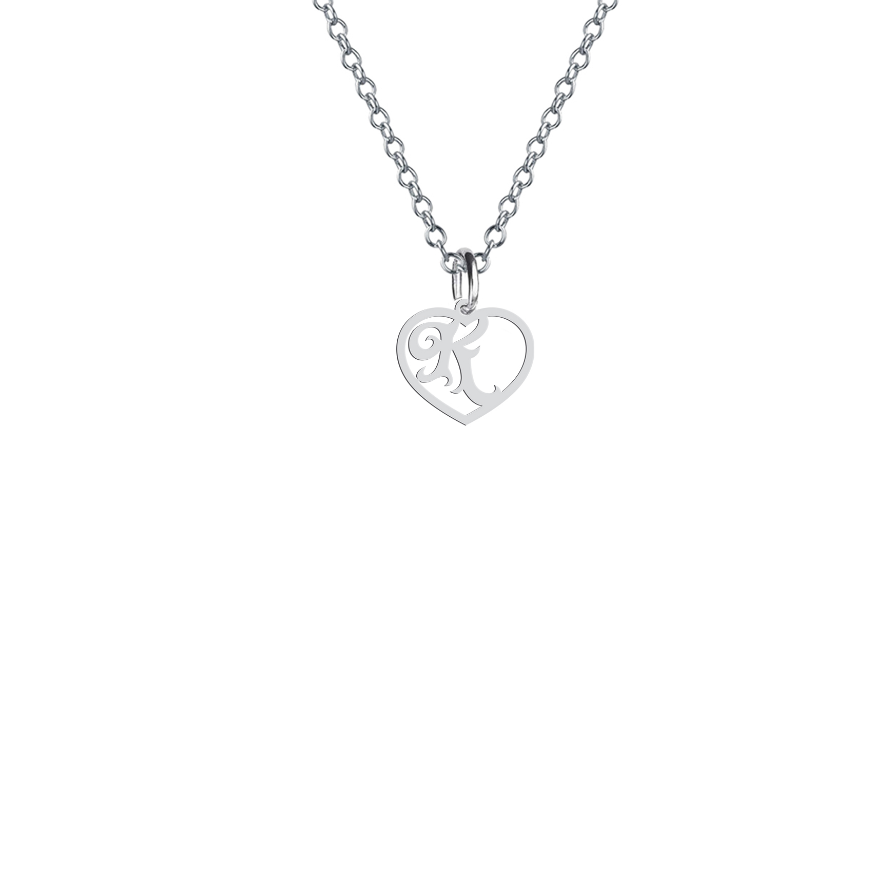 گردنبند هایکا طرح قلب و حرف K  مدل s.ha2-767