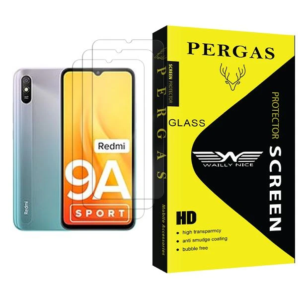 محافظ صفحه نمایش وایلی نایس مدل Pergas Glass MIX003 مناسب برای گوشی موبایل شیائومی Redmi 9A Sport بسته سه عددی