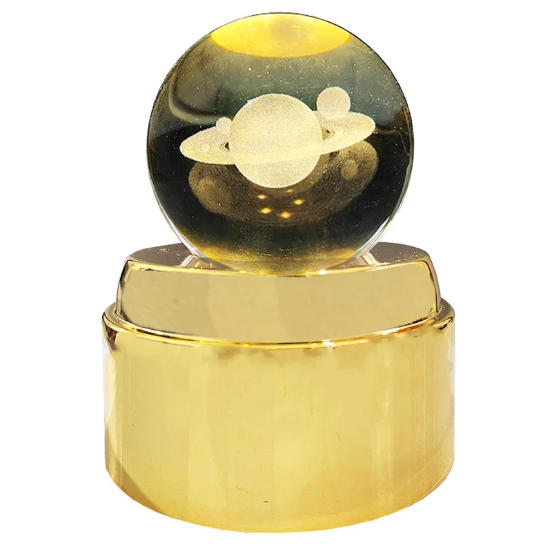 چراغ خواب مدل گوی کریستال چرخان طرح کره مریخ