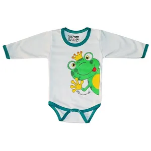 بادی آستین بلند نوزادی طرح قورباغه کد 77SA