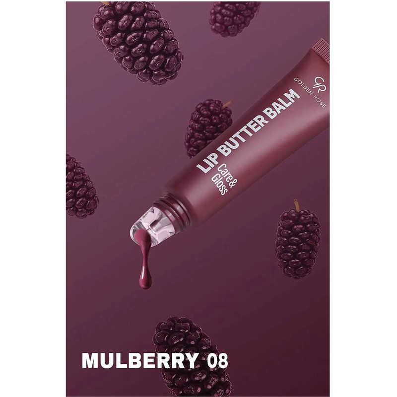 بالم لب گلدن رز مدل Care & Gloss رنگ Mulberry شماره 08 حجم 13.5 میلی لیتر 
