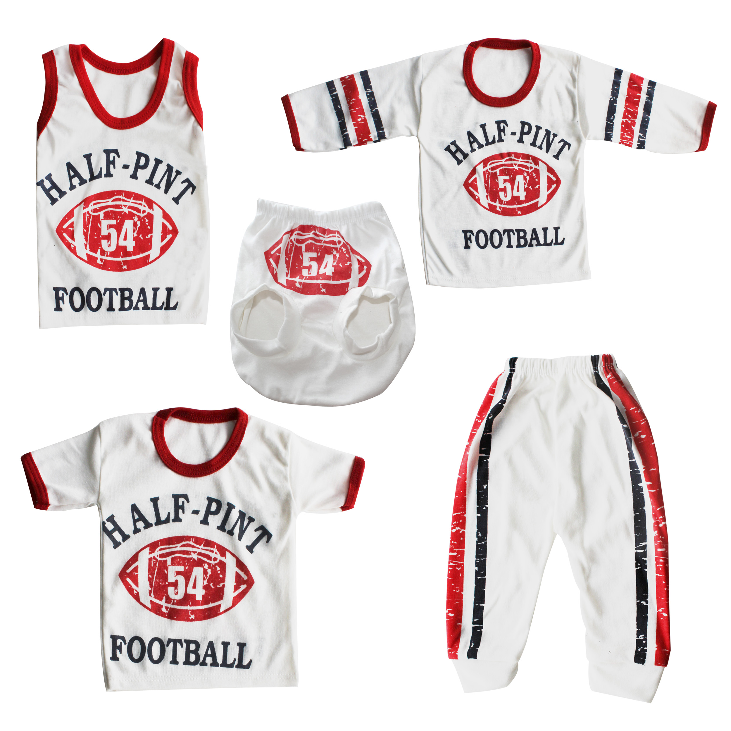 ست 5 تکه لباس نوزادی مدل football