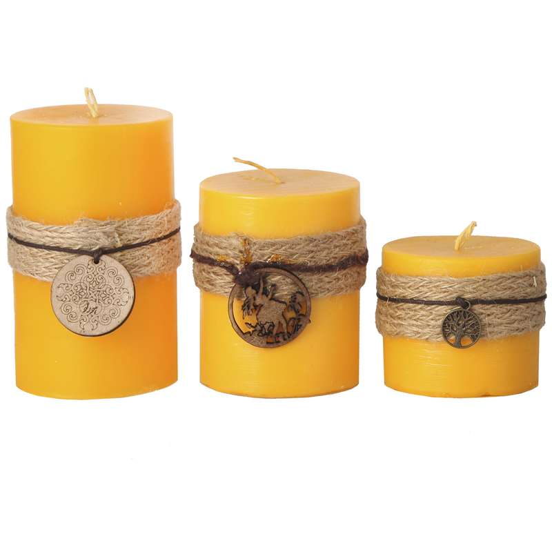 شمع طرح درخت زندگی کد 363008 بسته سه عددی