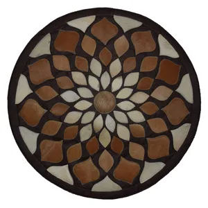 کلاژ فرش پوست و چرم طرح خورشید مدل MA-1