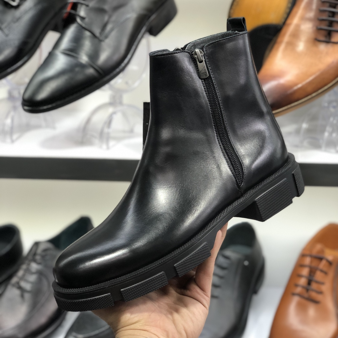 نیم بوت مردانه مدل LORD GOM آلفا 80098 رابر رنگ مشکی