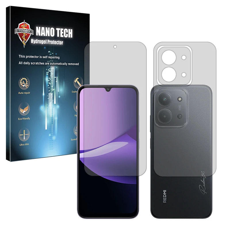 محافظ صفحه نمایش مات نانو تک مدل Tough مناسب برای گوشی موبایل شیائومی Redmi 15C 5G به همراه محافظ پشت گوشی