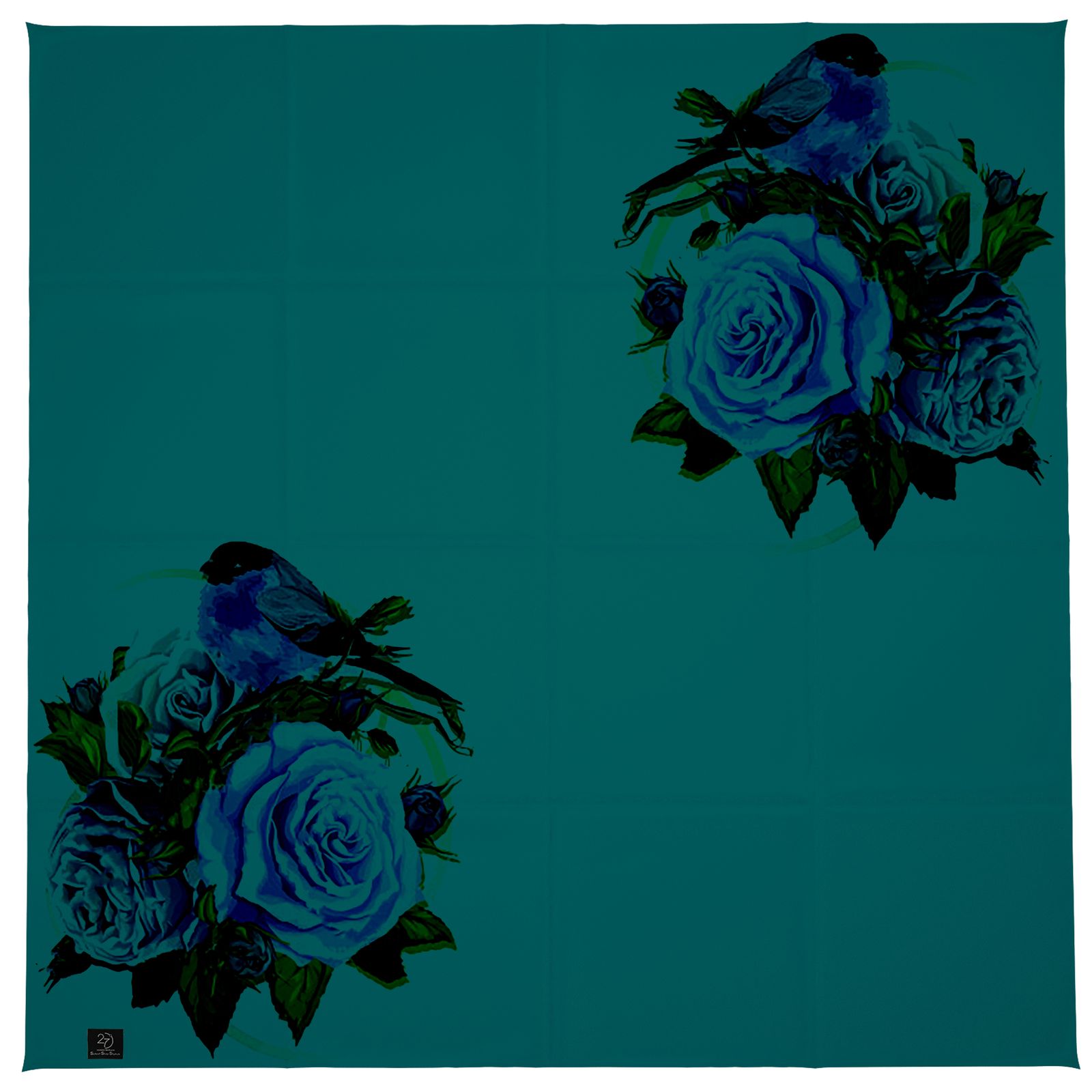  روسری زنانه 27 طرح پرنده و گل کد H06 -  - 7