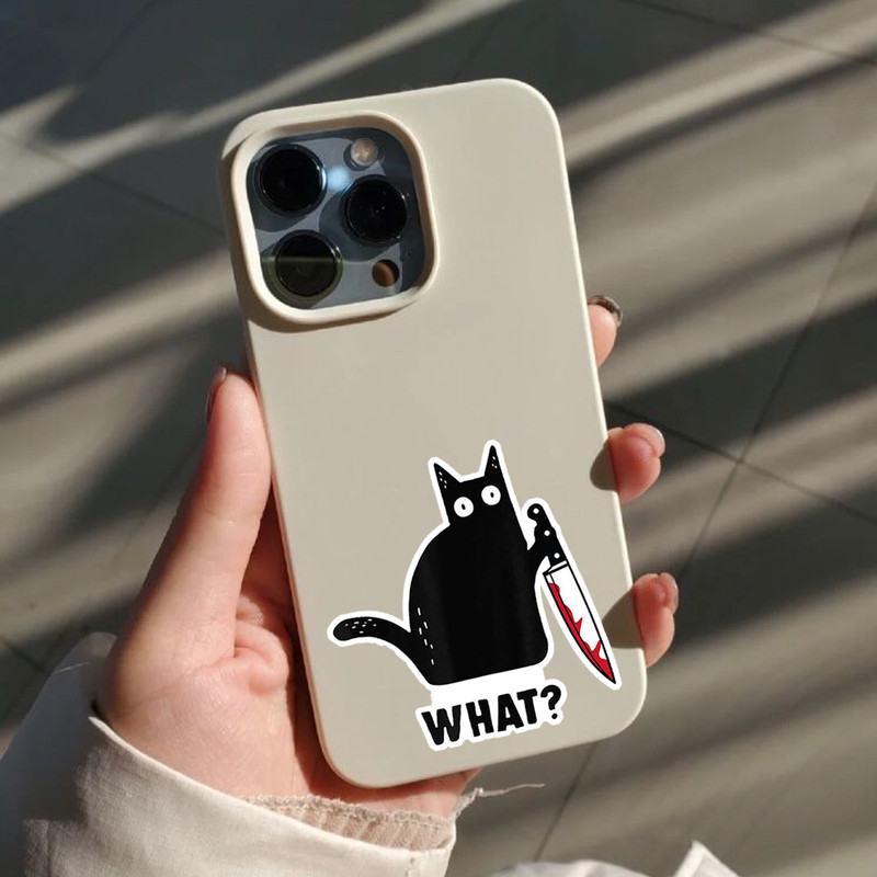 استیکر تزئینی موبایل و تبلت لولو مدل گربه خطرناک کد 155