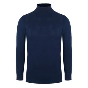 پلیور یقه اسکی مردانه مدل اندامی رنگ سرمه ای