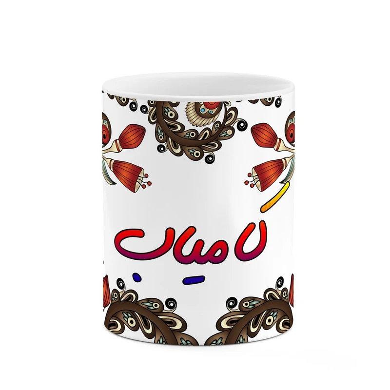 ماگ کاکتی مدل اسم کامیاب طرح سنتی گل و بته کد mgh46556