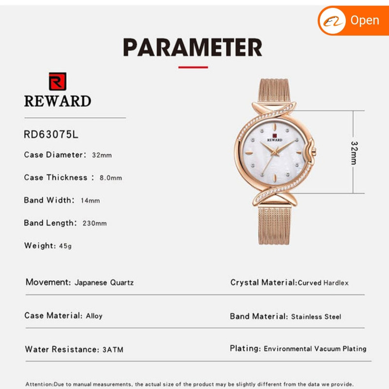 ساعت مچی عقربه ای دخترانه ریوارد مدل RD63075L