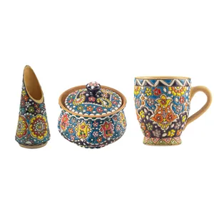 ست 3 تکه سفالی میناکاری کد 32
