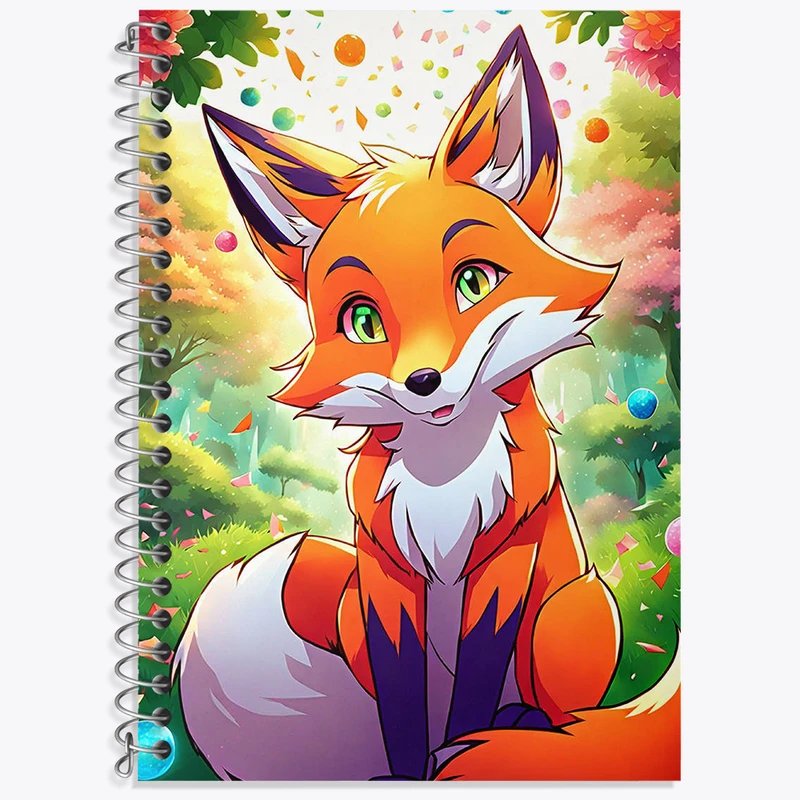 دفتر زبان 50 برگ خندالو مدل دو خط طرح روباه بامزه کد N1911