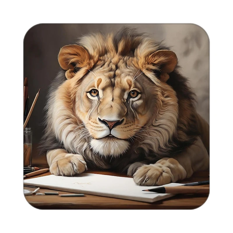 زیر لیوانی کاکتی طرح شیر مدل mp24022